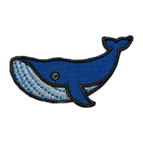 刺繡ワッペン　海の生き物【シロナガスクジラ】