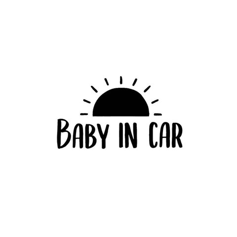 Kids in car Baby in car ステッカー かわいい  ベビーインカー キッズインカー　おしゃれ　かわいい　シンプル　筆記体　ベイビーインカー