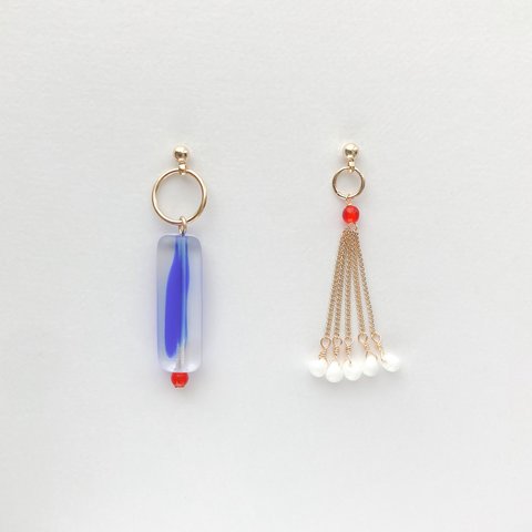 EARRING:「Blue」-drizzle- onomatopoeia