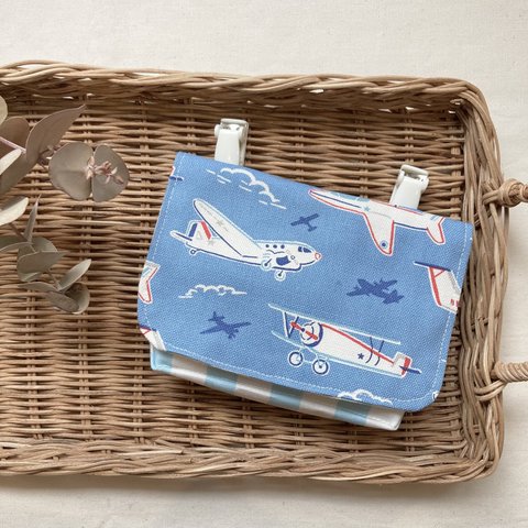 【受注生産】再販《Cath Kidston生地使用》移動ポケット(飛行機)