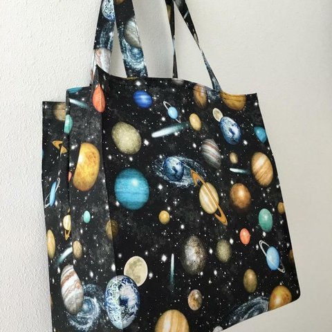 銀河惑星　タイト・アンド・タイディ・トートバッグ; Outer Space Planets Tight ‘n’ Tidy Tote Bag、エコバッグ、eco bag