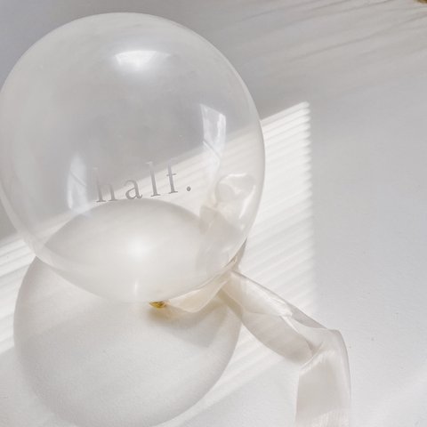 Balloon / ハーフバースデー（2個𝗌𝖾𝗍）white ink |  パーティ | おうちスタジオ | バルーン | 風船
