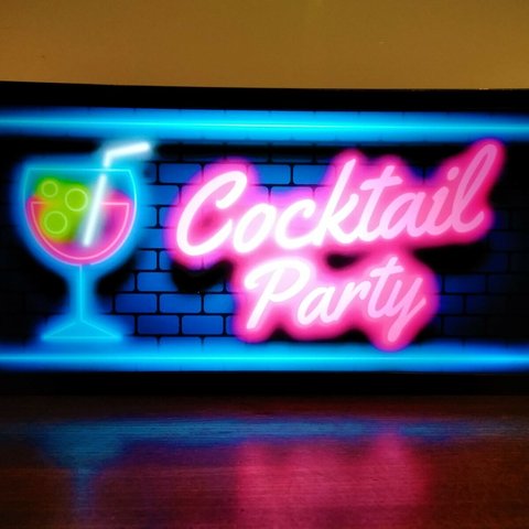 カクテル パーティー バー スナック パブ お酒 看板 置物 雑貨 LED2wayライトBOX