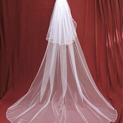 ウェディングベール　ロングタイプ　シンプル ベールダウン可　コーム付き　2層式 花嫁