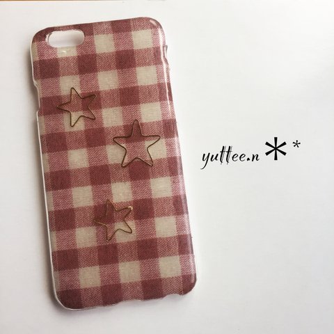 星付き  布柄 スマホケース iPhoneケース【受注製作】