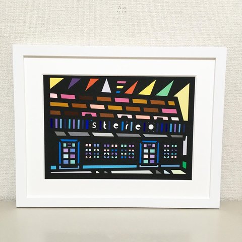 #034 - Love letters to Glasgow "Stereo in 2006" A4サイズ（297mm×210mm）◇切絵◇貼絵◇ポスター