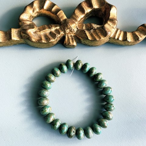 【1連25コセット】JIRI＊IVANA#czech beads#チェコビーズ　donut9✖️6㍉ turquoise/picasso