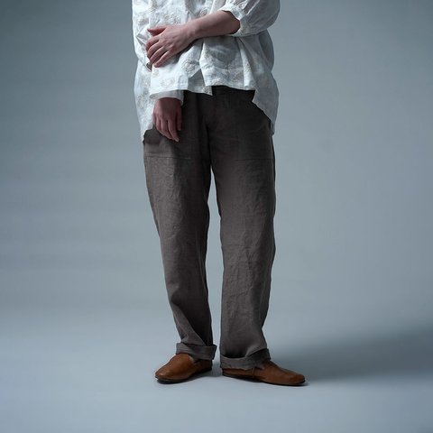 【wafu】Linen Pants ベイカーパンツ / 丁子茶(ちょうじちゃ) b013u-cja2