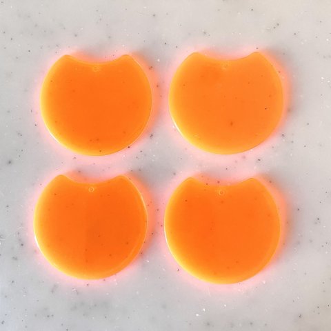 Neon Orange Circle Pendant Tops