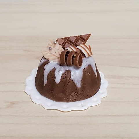 ミニチュアフード　約1/6サイズ　チョコレートケーキ　バレンタインデー