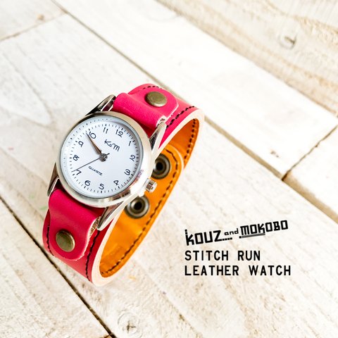 【送料無料】毎日つけていたくなる時計「ステッチラン 腕時計」受注生産（SRW-RCR-KA）