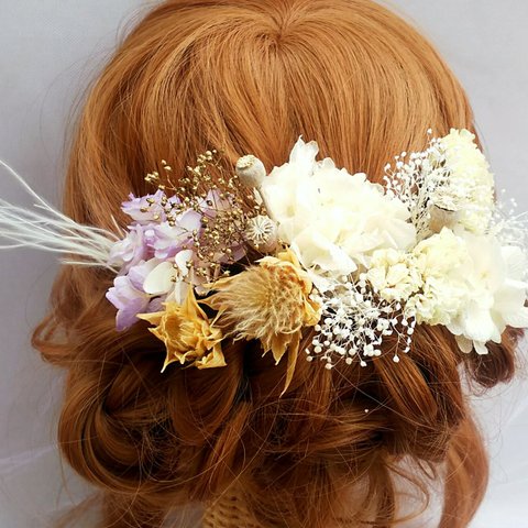 セルリア 髪飾り　ドライフラワー　成人式　結婚式