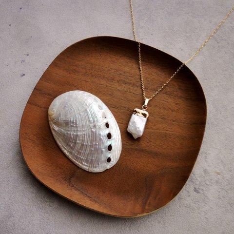 【海のコフレセットA】淡水パールのスクエアペンダント ■ ネックレス  小さな貝殻