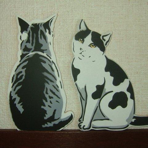 ２個セット　猫　ねこ　置物　猫好き　インテリア　オブジェ　プレゼント
