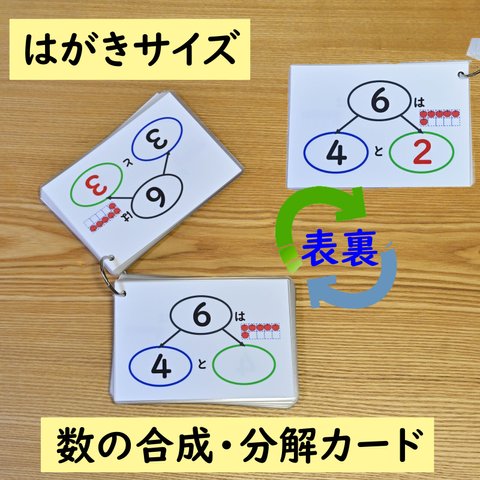 数の合成・分解カード　はがきサイズ　version２　　（繰り上がり　数の分解　数の合成　足し算　引き算）