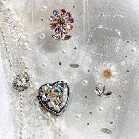 【iphone11ｹｰｽ】Flower jewelry iphone11