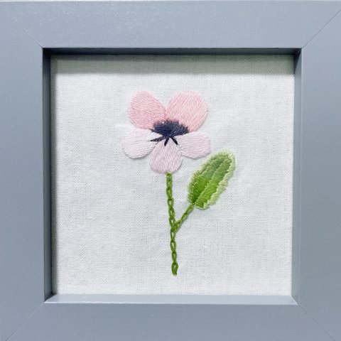 刺繍パネル【パンジーゼラニウム】