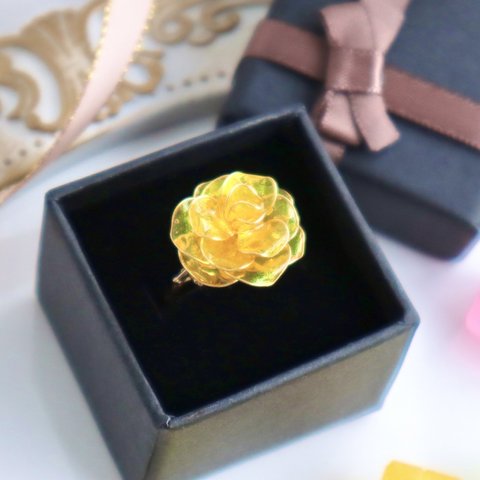 7Colors✴︎「虹のはじまりのお菓子屋さん」のキャンディーローズring  （color✴︎レモネード）