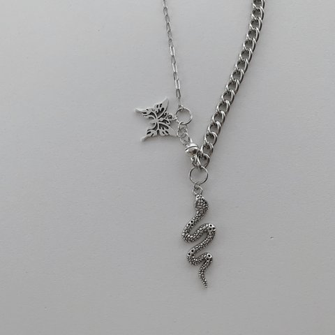 Hunter snake. //Butterfly ..magnetclasp necklace.