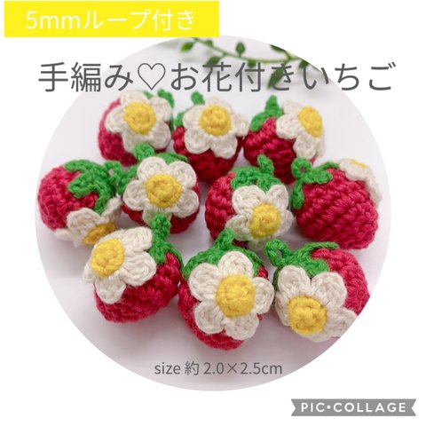 《5mmループ》お花付きいちご 10個セット