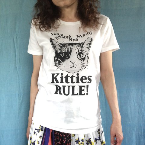 Kitties RULE! スタンダードTシャツ(ホワイト) Lサイズ