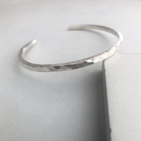 silver bangle 2.5mm /シルバー/バングル/ブレスレット/槌目