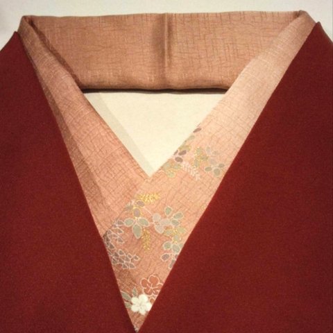 【新品】正絹半襟・くすみピンク　オリジナル品 　半幅帯の帯揚げ  ベルト 