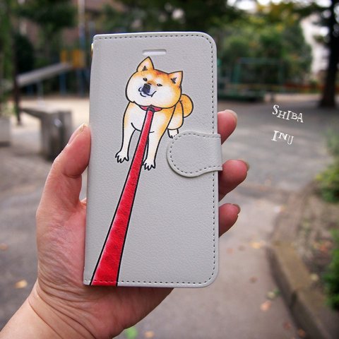 iPhone 帰りたくない犬 手帳型スマホケース 柴犬