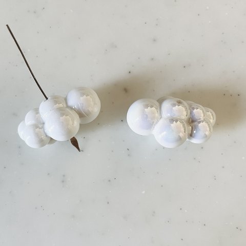 AB White Marble Cloud Beads 