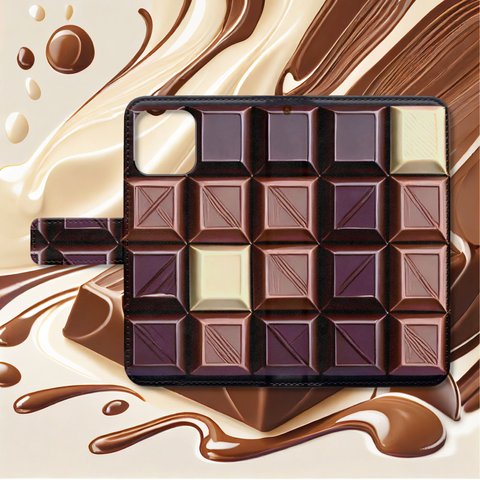 チョコレートの誘惑 手帳型スマホケース　iPhone Android各機種対応  ハイクオリティタイプ