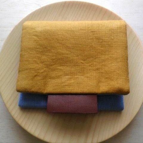 mini  purse pouch ( mustard&light blue )