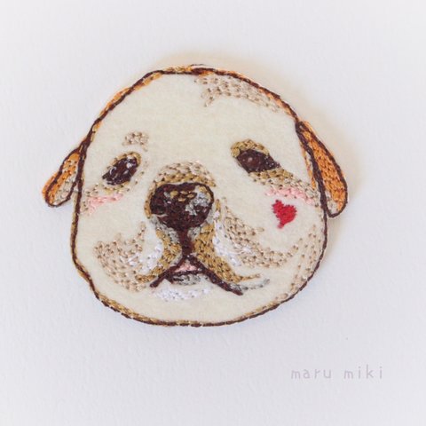フレンチブルドッグ子犬の刺繍ワッペン