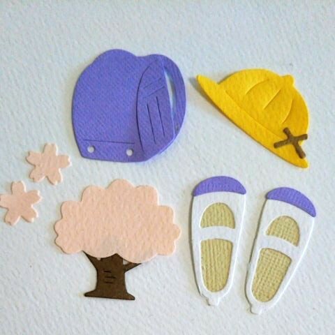 【ダイカット　入学セットＡ　パープル　】ランドセル　上履き　帽子　桜の木