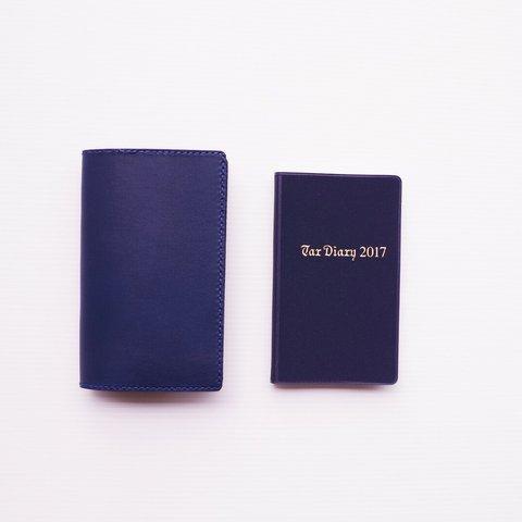 『　税務手帳カバー　』　✻　牛革　濃藍（こあい）色　✻　④