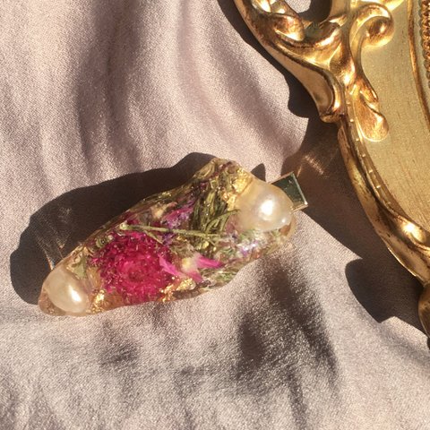 flower stone ヘアクリップ A