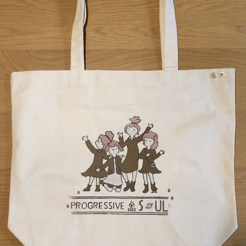 大型 大きいトートバッグ 「Progressive Soul」シルクスクリーン印刷 tote bag