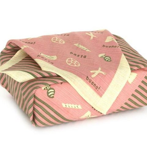 風呂敷　日本のかたち　チーフ　パスタ　ふろしき　 弁当箱包み　ピンク　綿100％　50cm幅