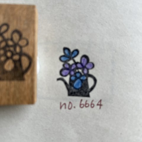 スタンプ　No. 6664じょうろの花