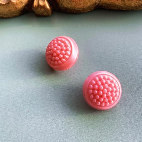 【1コずつ販売】#czech beads#チェコ#czech button17㍉大仏budda pink金具タイプ