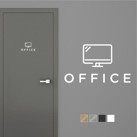 【賃貸OK】OFFICE ドア サインステッカー アイコン │仕事部屋用 選べる4色展開