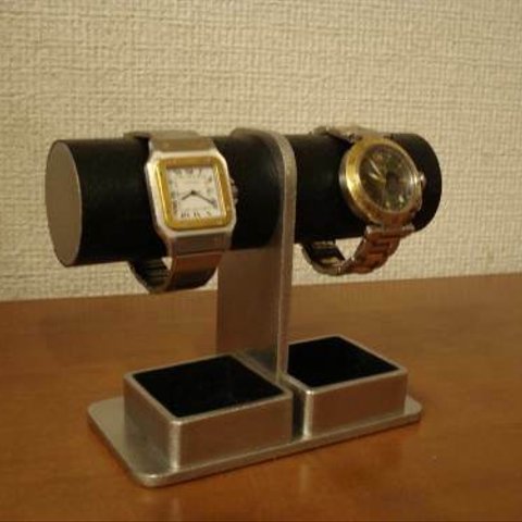 ウォッチスタンド　コンパクト2本掛けダブルトレイ腕時計スタンド　N120928