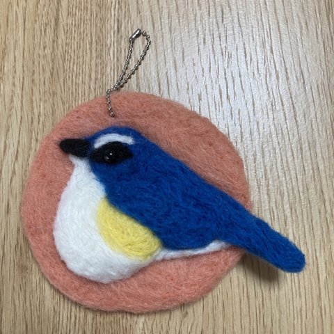 青い鳥ルリビタキのチャーム