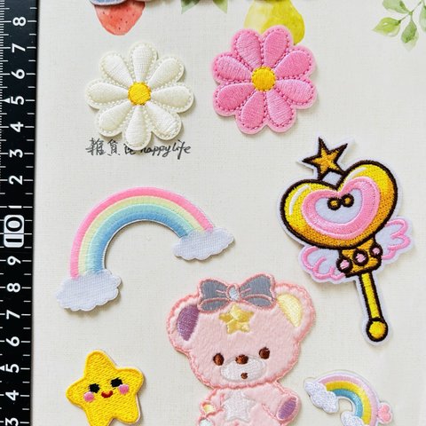 38かわいいくまちゃん　熊刺繍アイロンワッペン