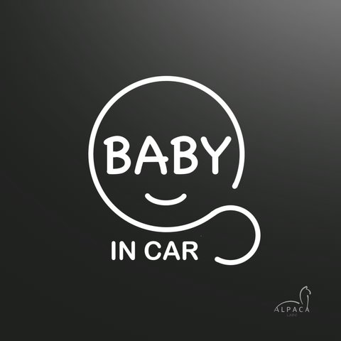 Baby in car☆∞ベビーc【練習用ステッカー付】ベビーインカー　ベビーオンボード　カーサイン　ステッカー