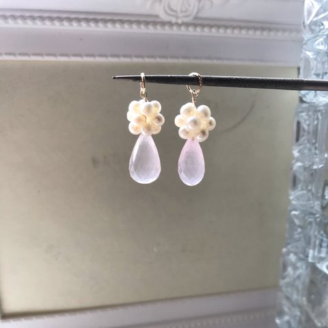 雪桜　ピアス／イヤリングチャーム  14kgf 