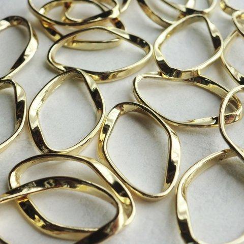 【約25×15mm・10個】Import ring parts gold【1154】