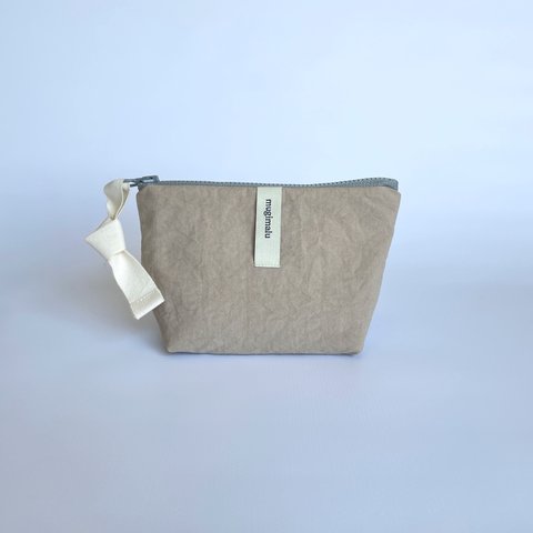 poitto16 マチ5深型 天然色素染NYLON POUCH ..Common Fig..