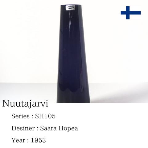 【北欧 フィンランド ヴィンテージ】Nuutajarvi（ヌータヤルヴィ） SH105 flower vase lilac