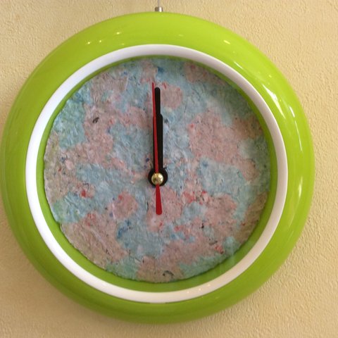 紙すきモザイク時計