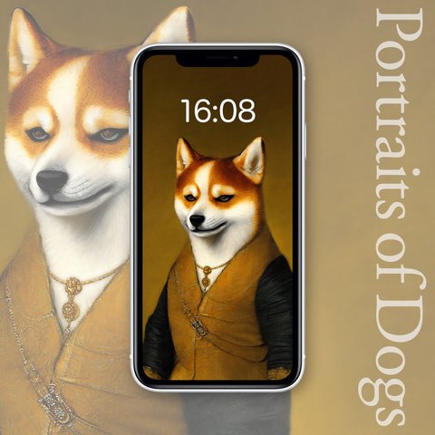 【スマホ待ち受け】犬の肖像画